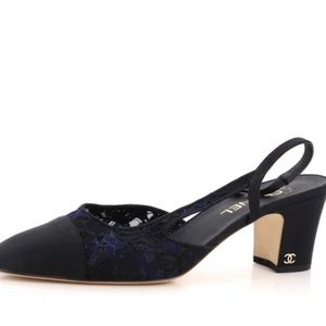 Chanel Slingback Lace Pumps